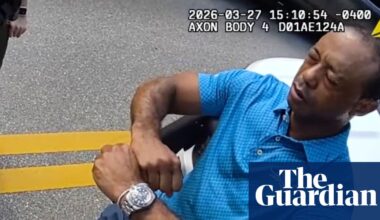 Bodycam footage shows Tiger Woods’s shock after crash: ‘I’m being arrested?’ | Tiger Woods