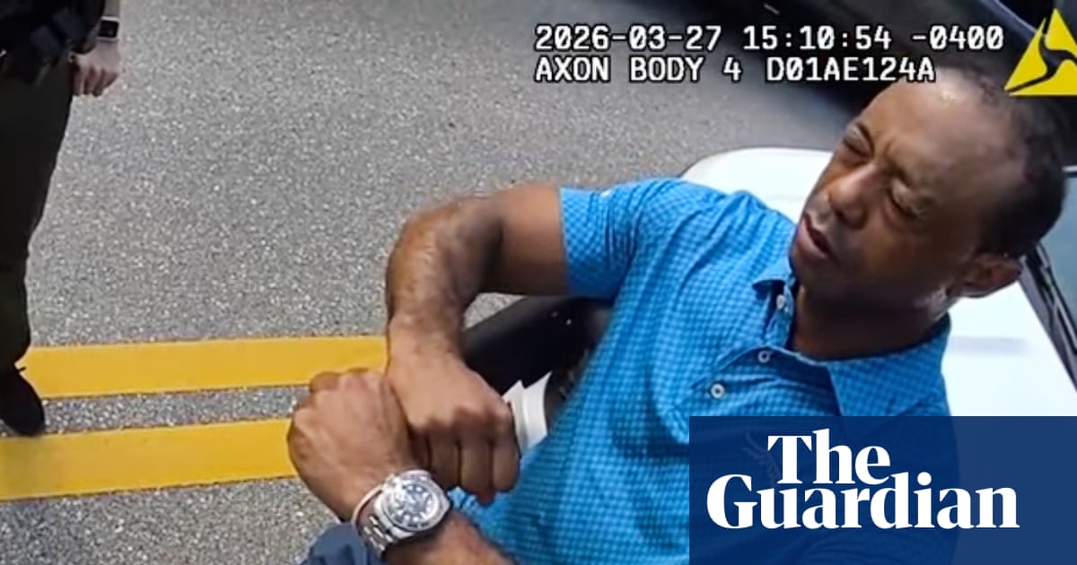 Bodycam footage shows Tiger Woods’s shock after crash: ‘I’m being arrested?’ | Tiger Woods
