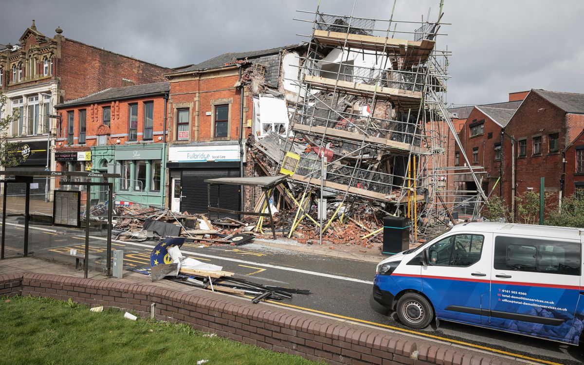 Neighbours heard the walls crash to the ground last Tuesday. 