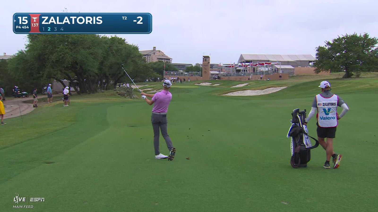 Will Zalatoris's 167-yard approach sets up birdie on No. 15 at Valero