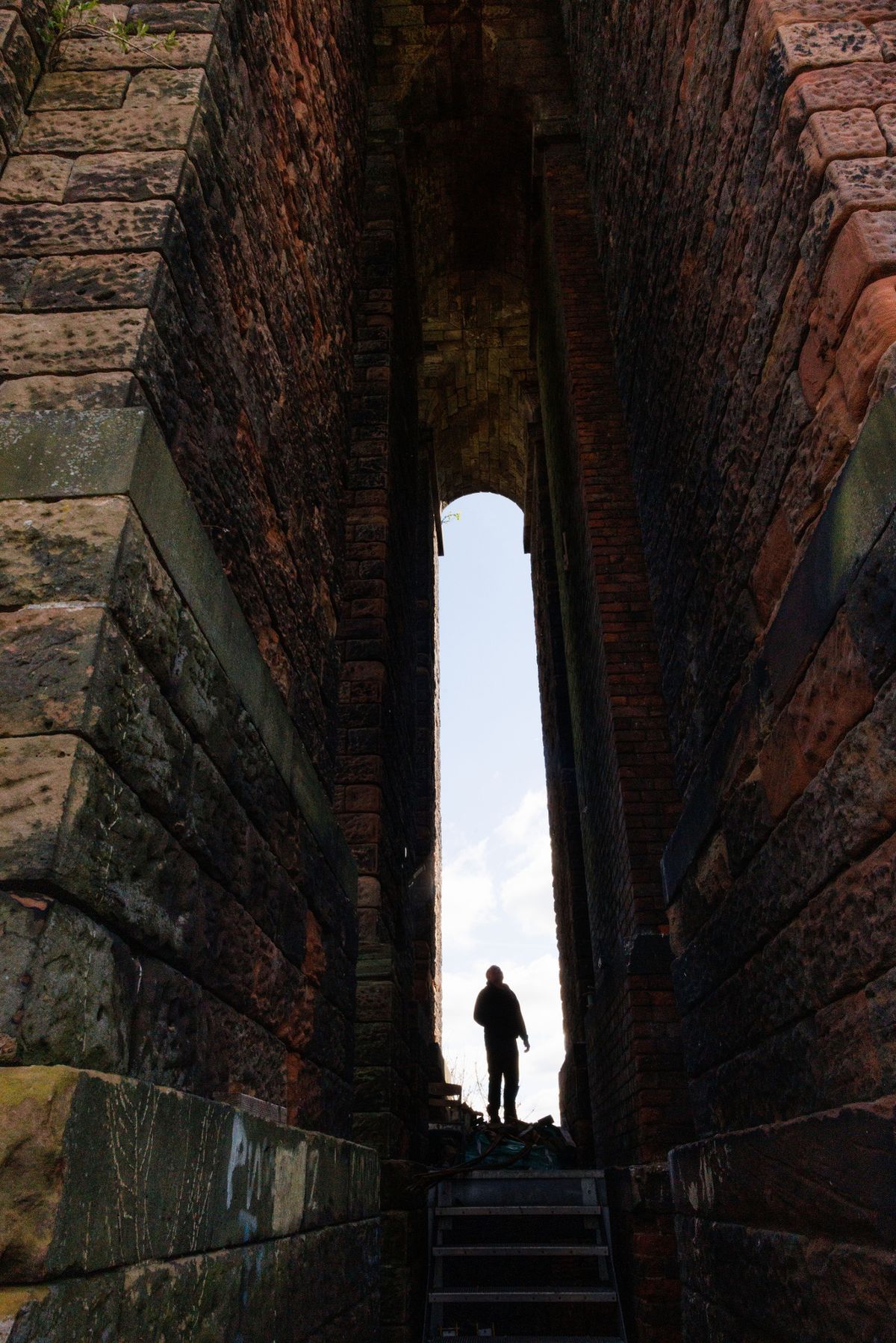 Neil Dawson stands under Tower Hill Water Tower.