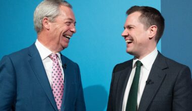 Nigel Farage and Robert Jenrick support UK pension triple lock policy during press conference, emphasizing economic stability