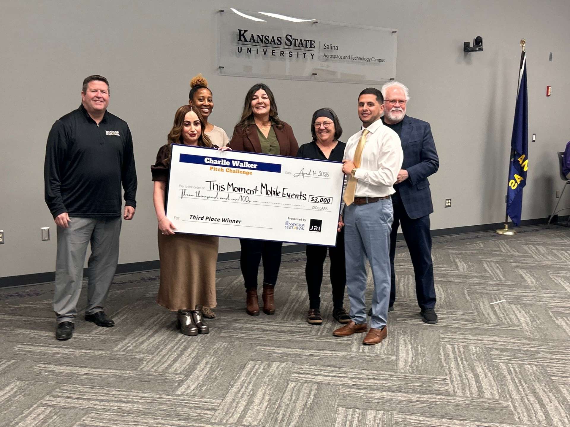 Kellen & Yessenia Womochil of This Moment Mobile Events LLC earn 3rd place and $3,000 - Photo, Salina Community Economic Development Organization