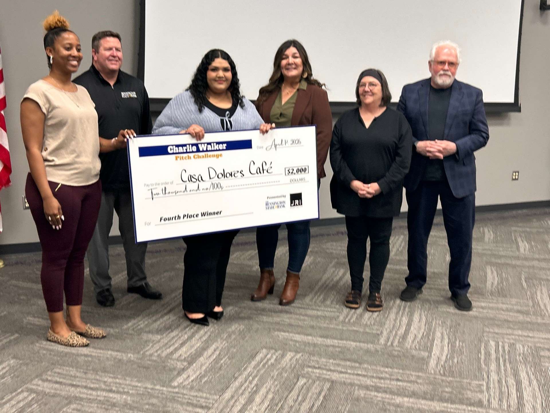 Angelica Carrillo-Hernandez of Casa Dolores Café wins $2,000 placing 4th in the challenge - Photo, Salina Community Economic Development Organization