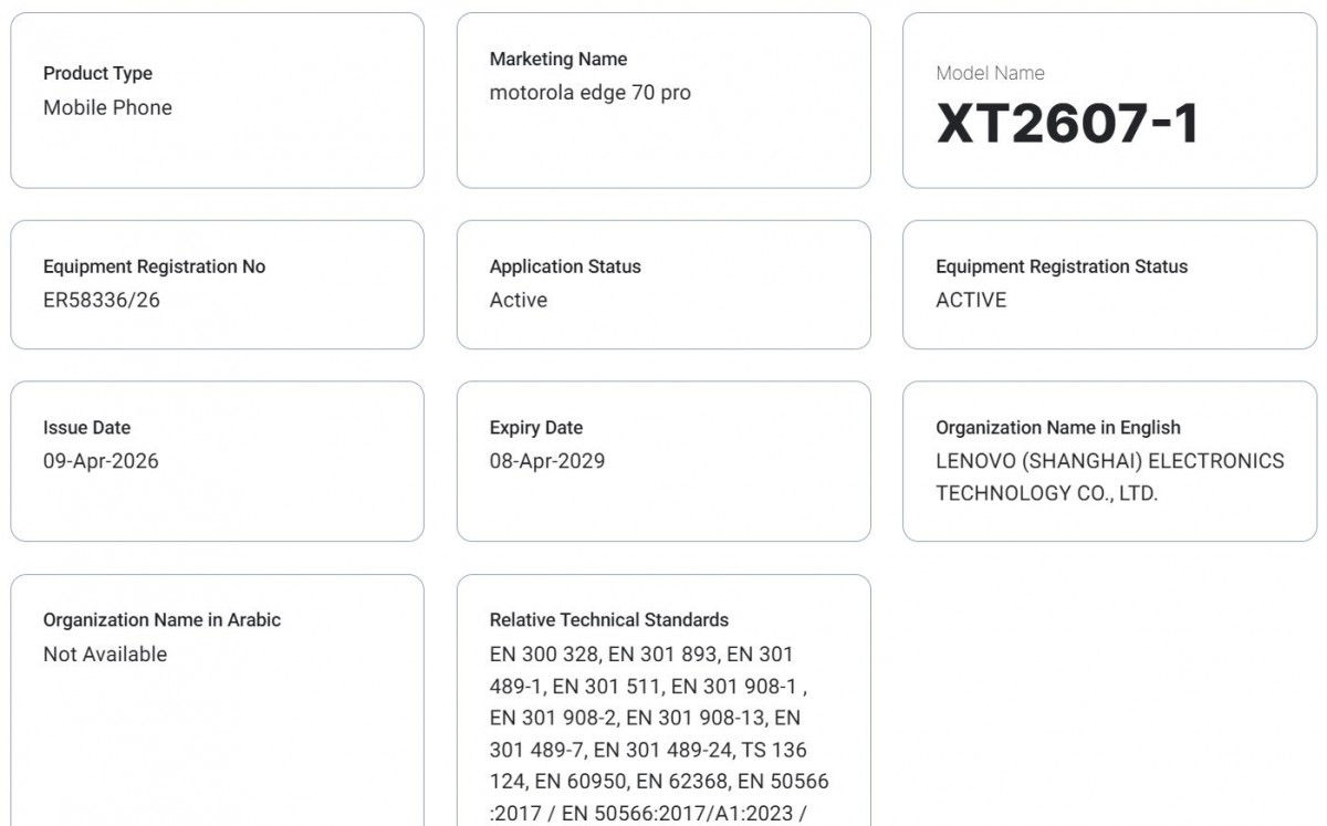Motorola Edge 70 Pro and Razr 70 Ultra grab new certifications ahead of imminent unveiling