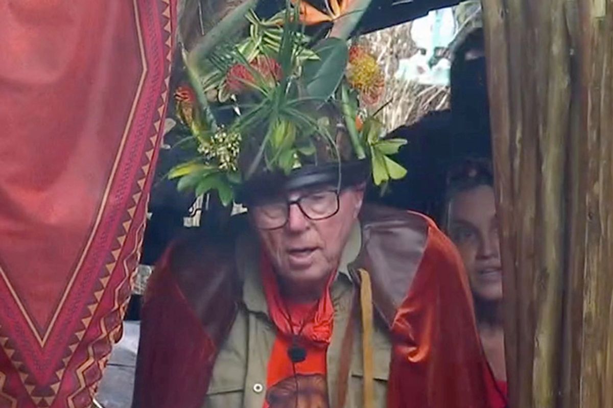 Harry Redknapp seen in I'm A Celeb for the first time dressed as a king