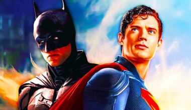 David Corenswet as Superman and Robert Pattinson