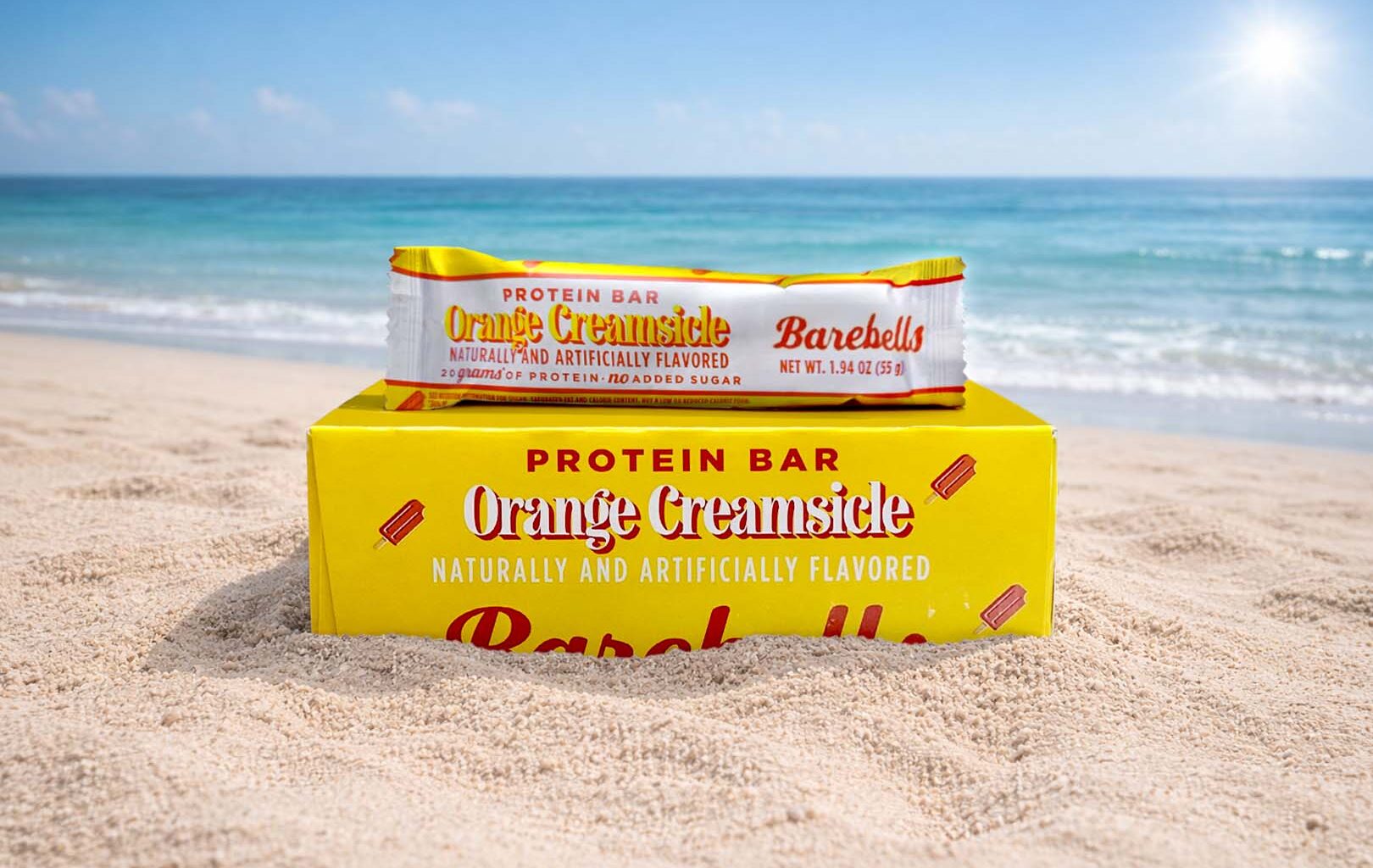 Barebells Protein Bar Orange Creamsicle flavor for summer