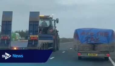 Drivers slow down to 10mph on A90 as part of fuel protest