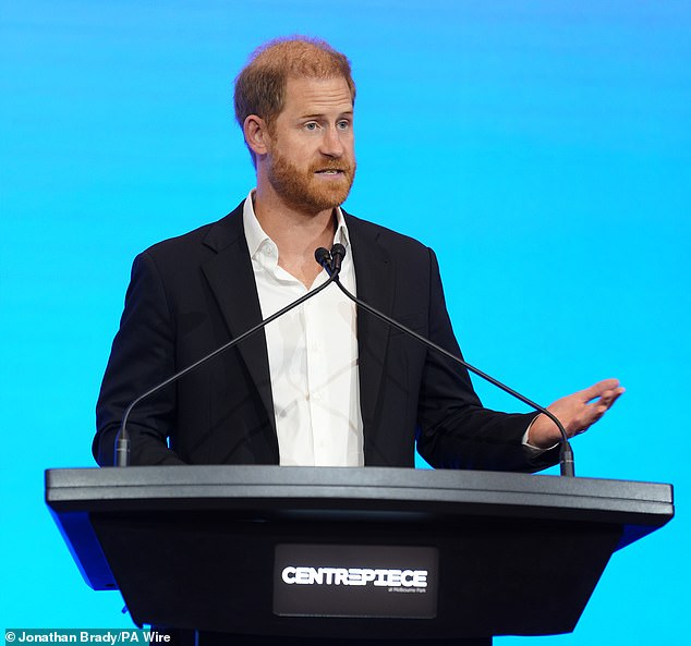 The Duke of Sussex delivers the keynote speech at the InterEdge Summit, at Centrepiece in Melbourne Park, Victoria on day three of the royal trip to Australia. Picture date: Thursday April 16, 2026. PA Photo. Photo credit should read: Jonathan Brady/PA Wire