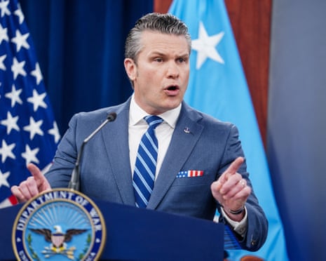 Pete Hegseth and Dan Caine hold a briefing on the Iran war at the Pentagon