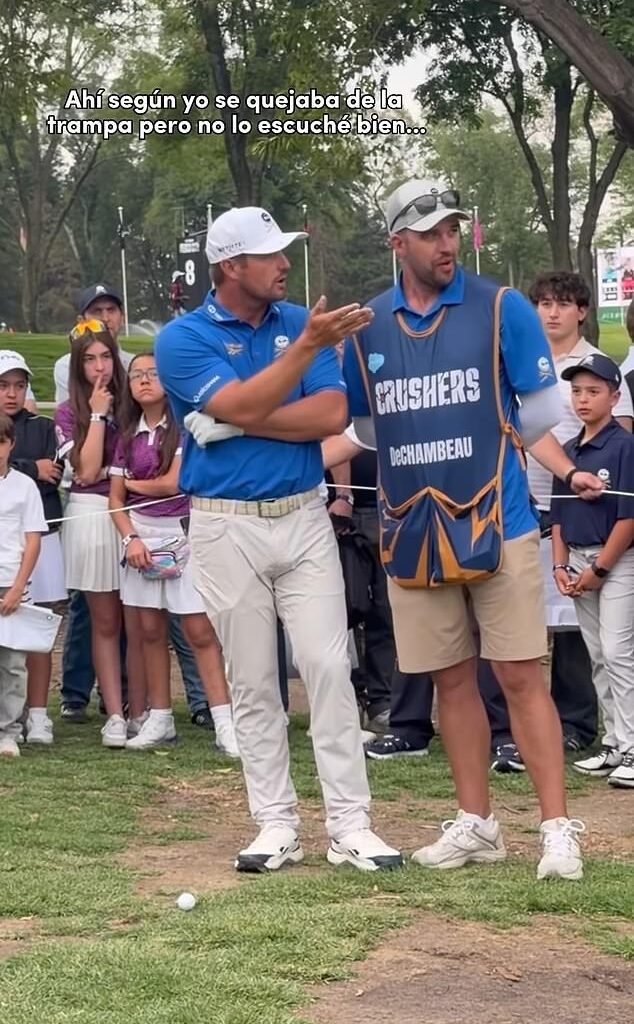 Bryson DeChambeau suffered a meltdown over the lie of his ball during LIV Golf Mexico