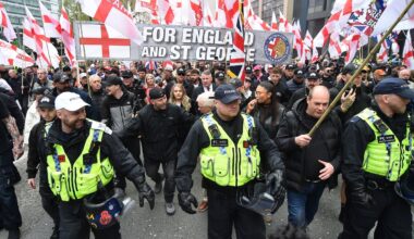 Britain First march – live: Hundreds of far-right supporters and counter protesters in Manchester city centre standoff