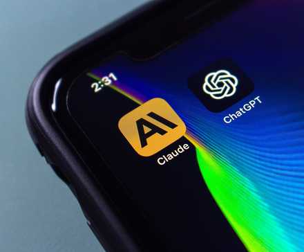 claude and chatgpt icons on smartphone screen.