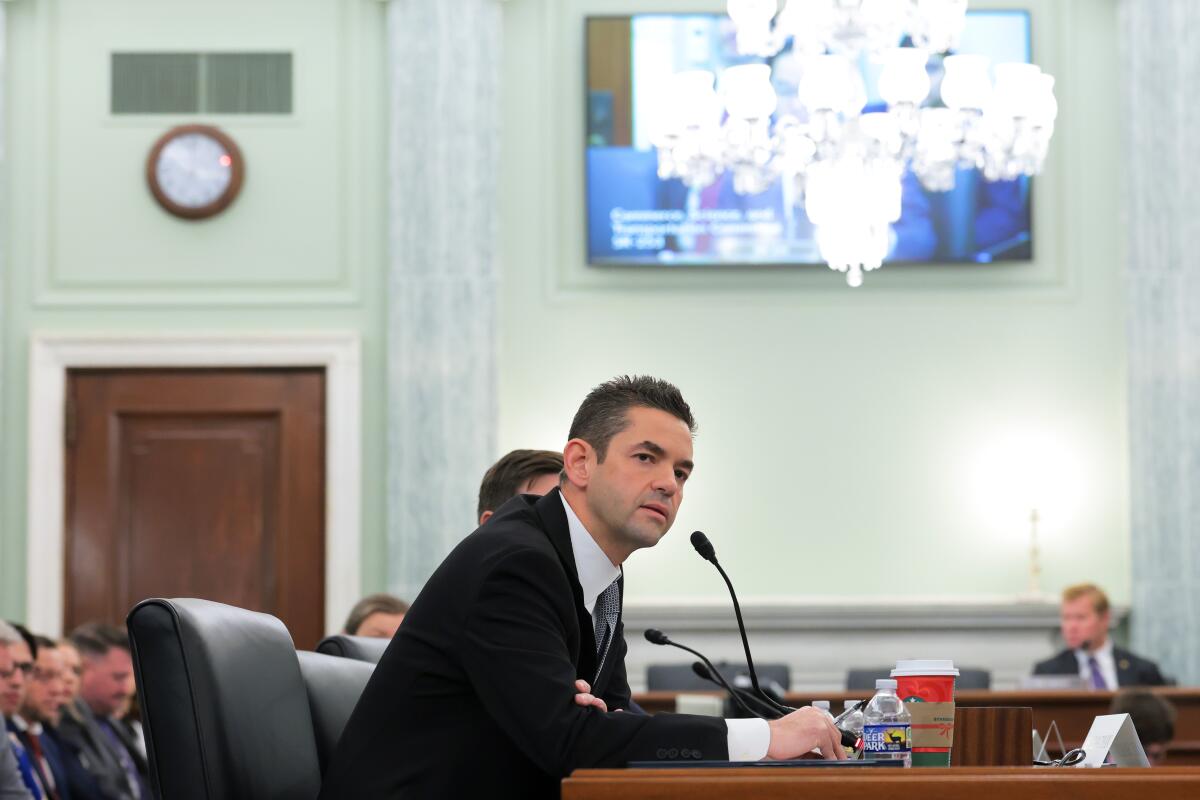 Jared Isaacman testifies during his confirmation hearing to be the NASA administrator