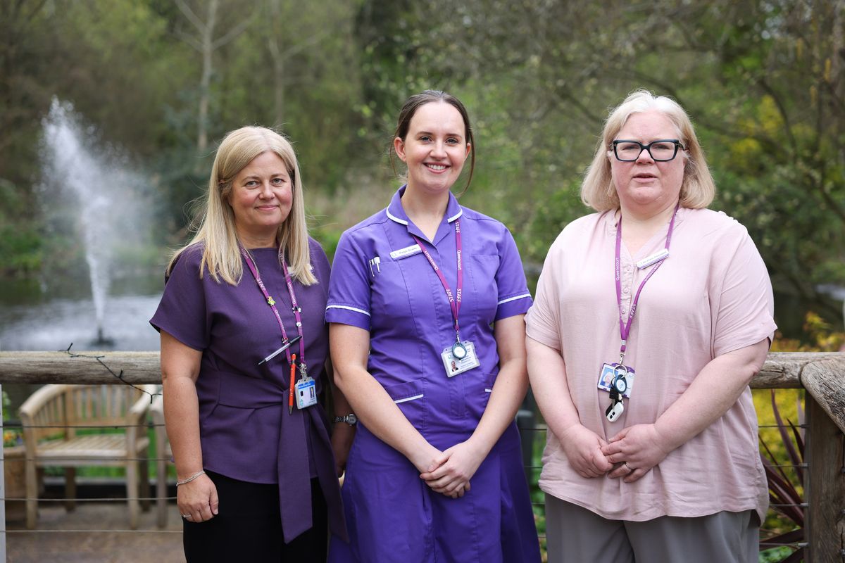 Nurses Louise Charnock and Paige Scaife with Dr Clare Finnegan