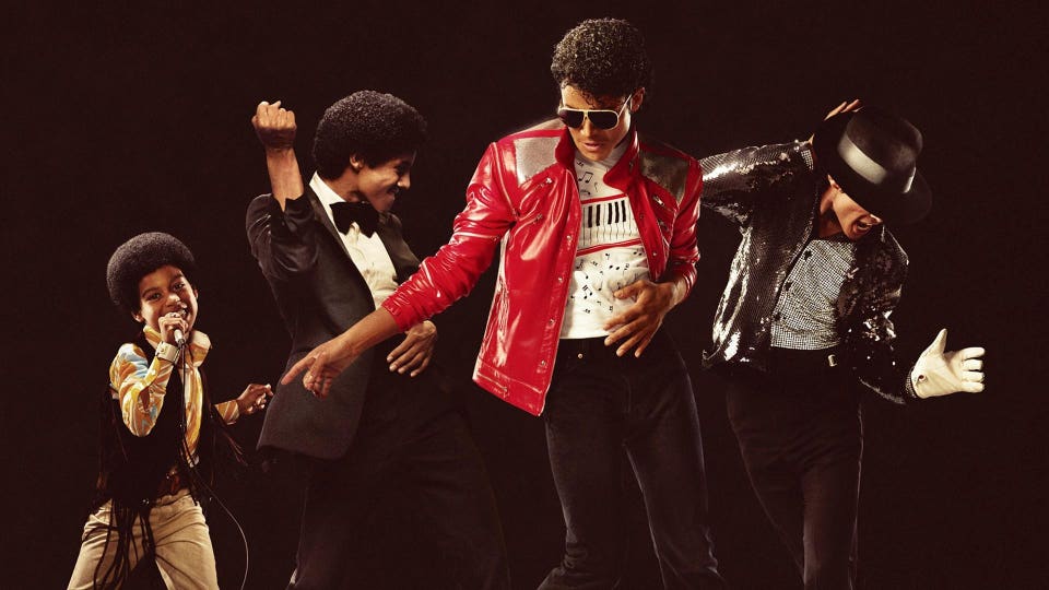 "Michael" key art featuring Juliano Krue Valdi and Jaafar Jackson.