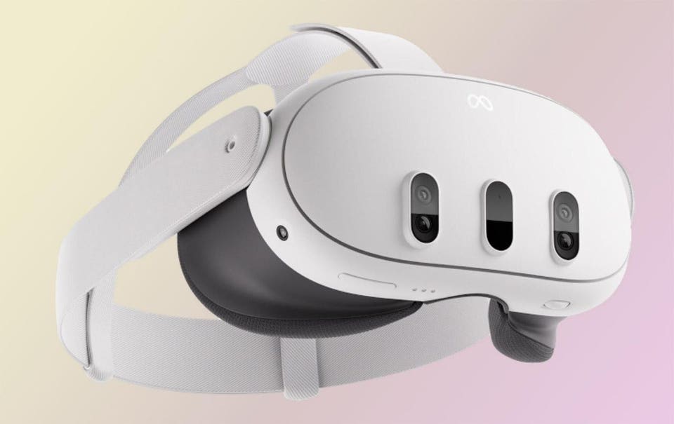 Meta Quest 3 headset render. 