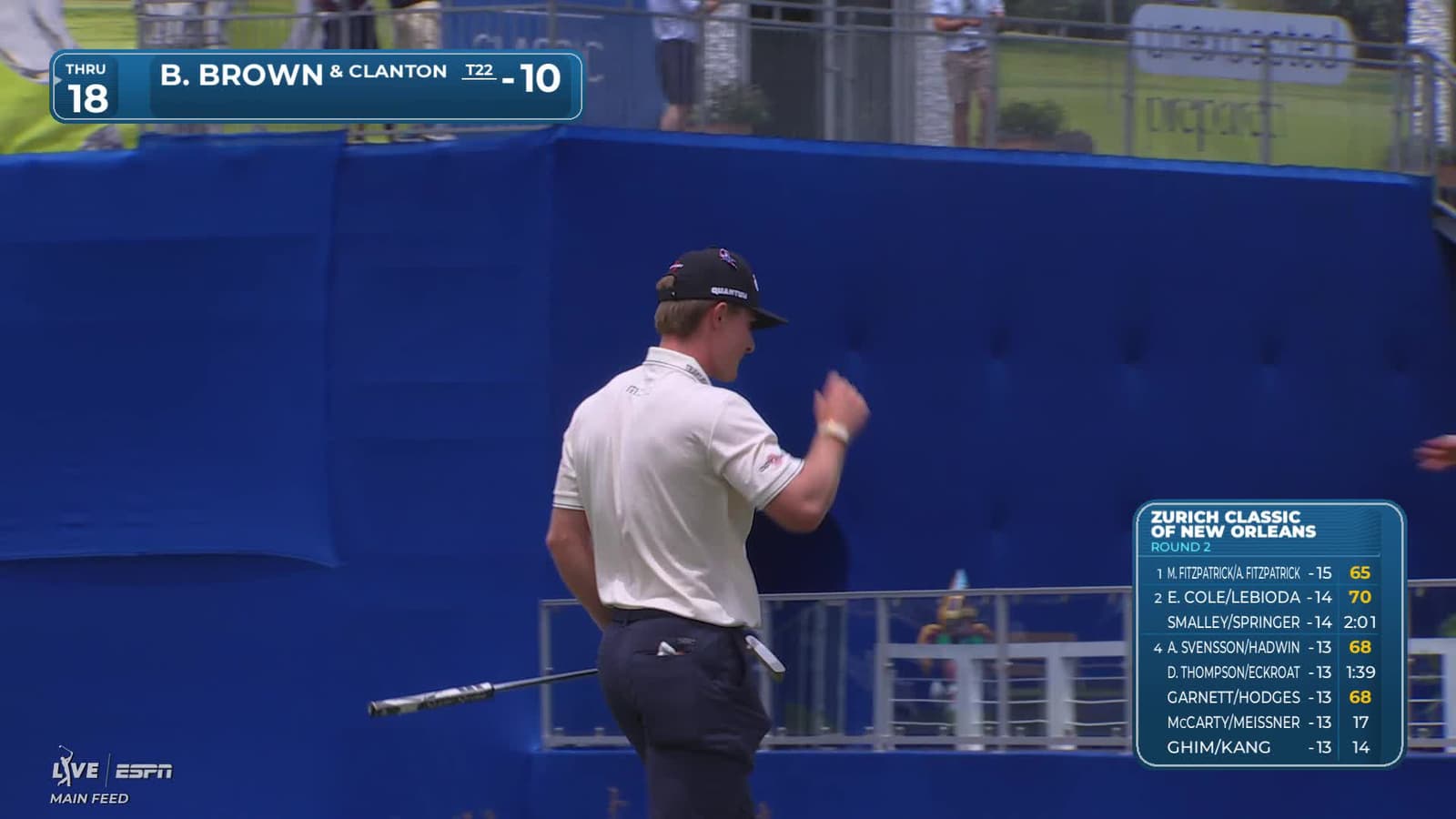 Brown/Clanton makes birdie on No. 9 at Zurich Classic