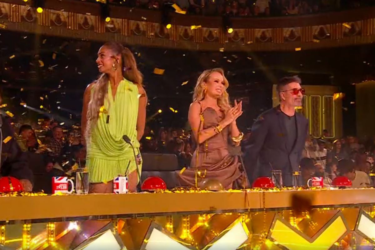 Amanda Holden after hitting the golden buzzer on BGT