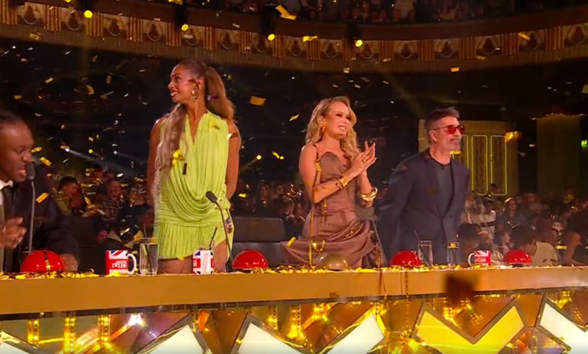 Amanda Holden after hitting the golden buzzer on BGT