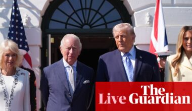 Donald Trump and Melania greet King Charles and Camilla at start of White House visit – US politics live | Trump administration