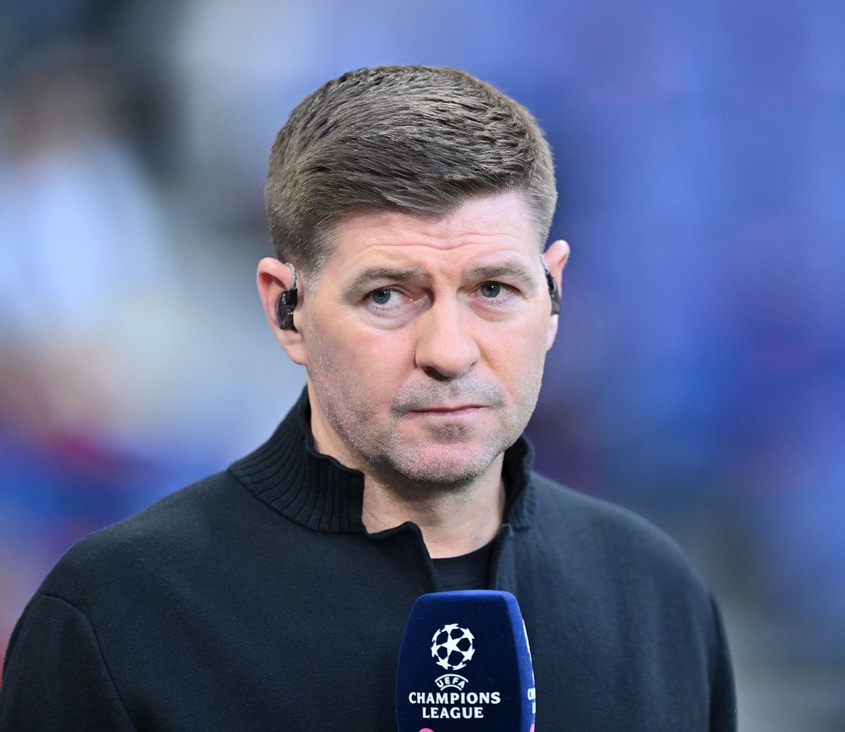 Steven Gerrard working as a pundit