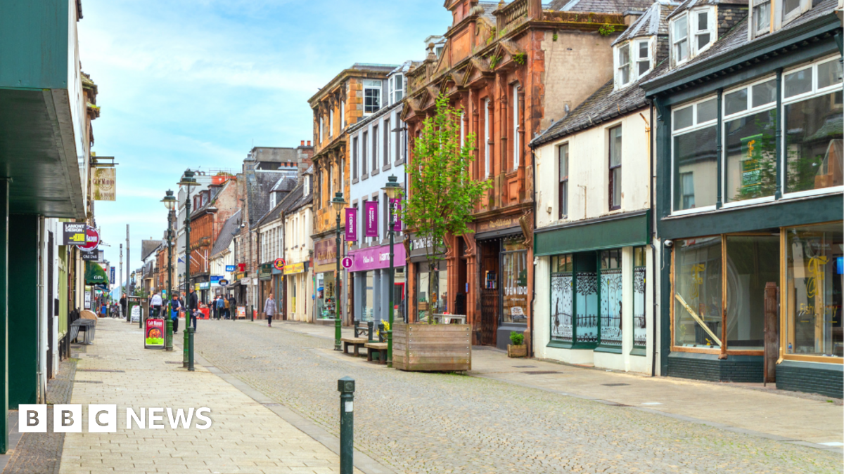 A largely empty high street