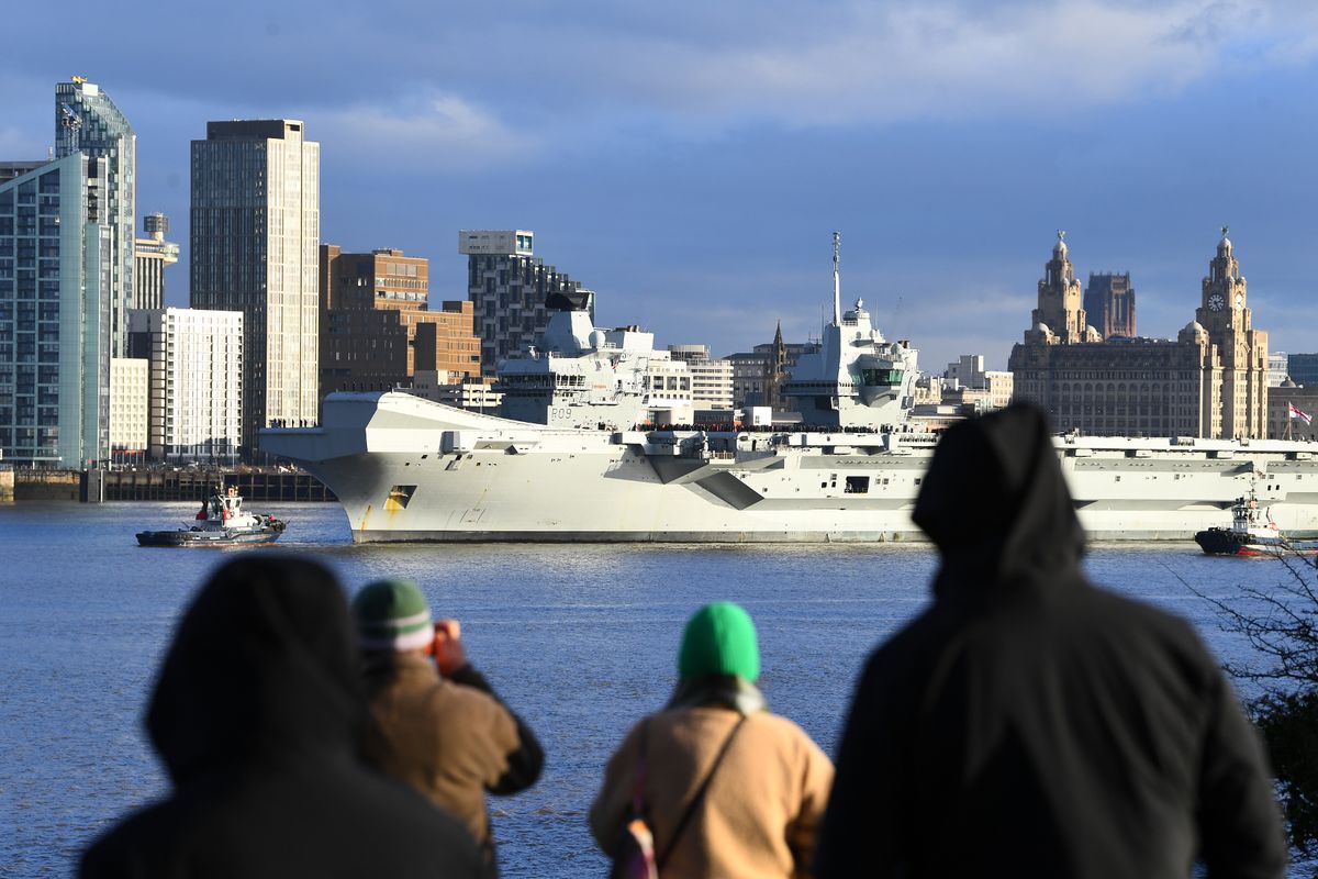 HMS Prince of Wales Sails from Liverpool