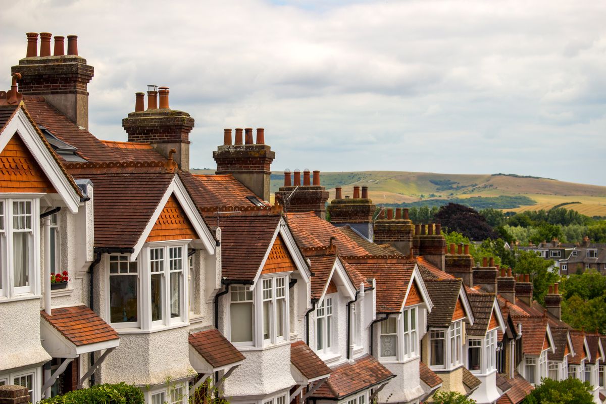Row of terrace houses in UK