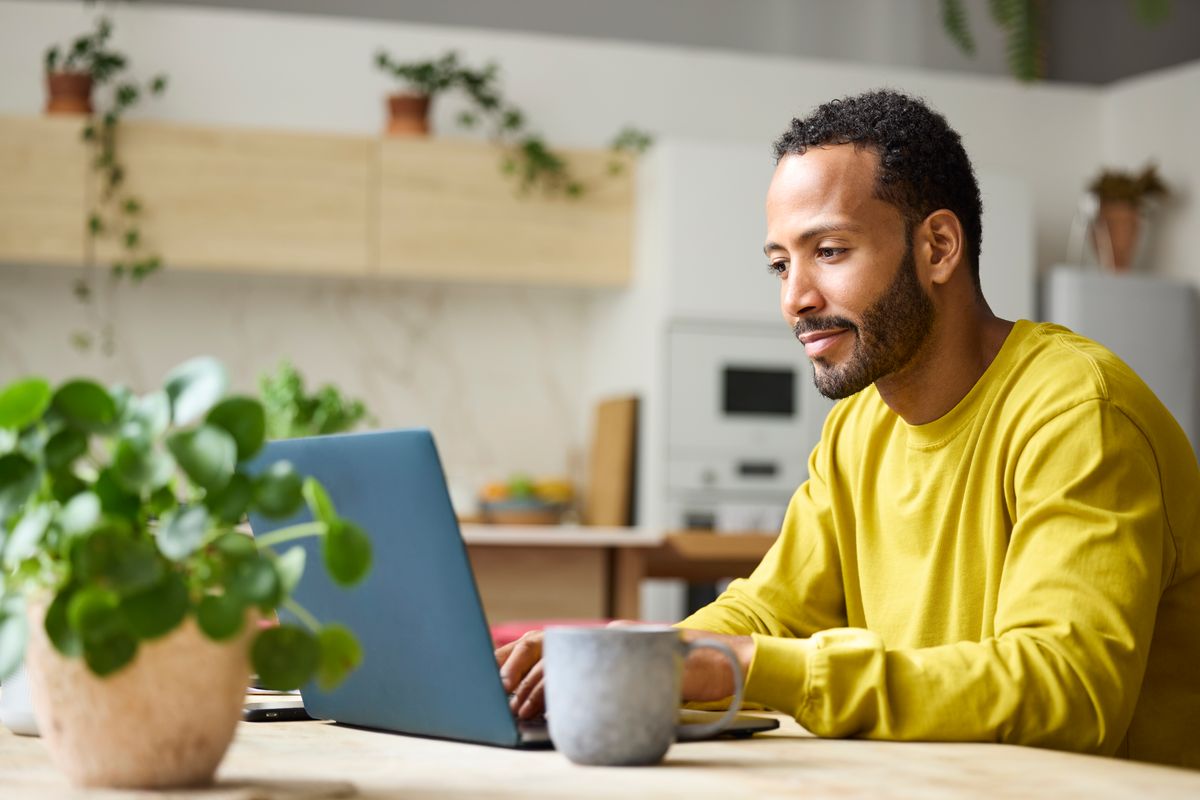 Man working on laptop