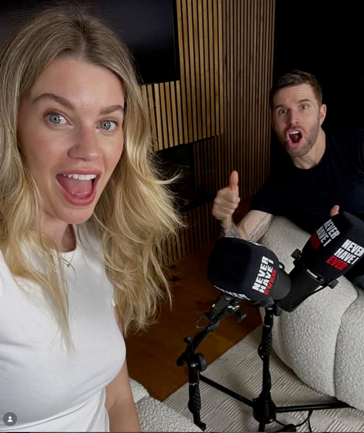 hannah and joel dommett in smiley selfie at home