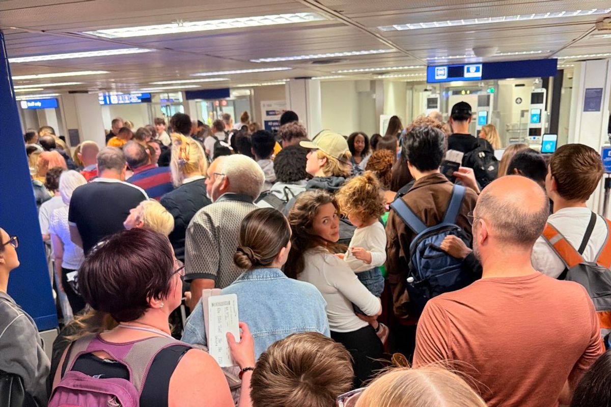 Passport control delays meant passengers missed the Manchester-bound flight