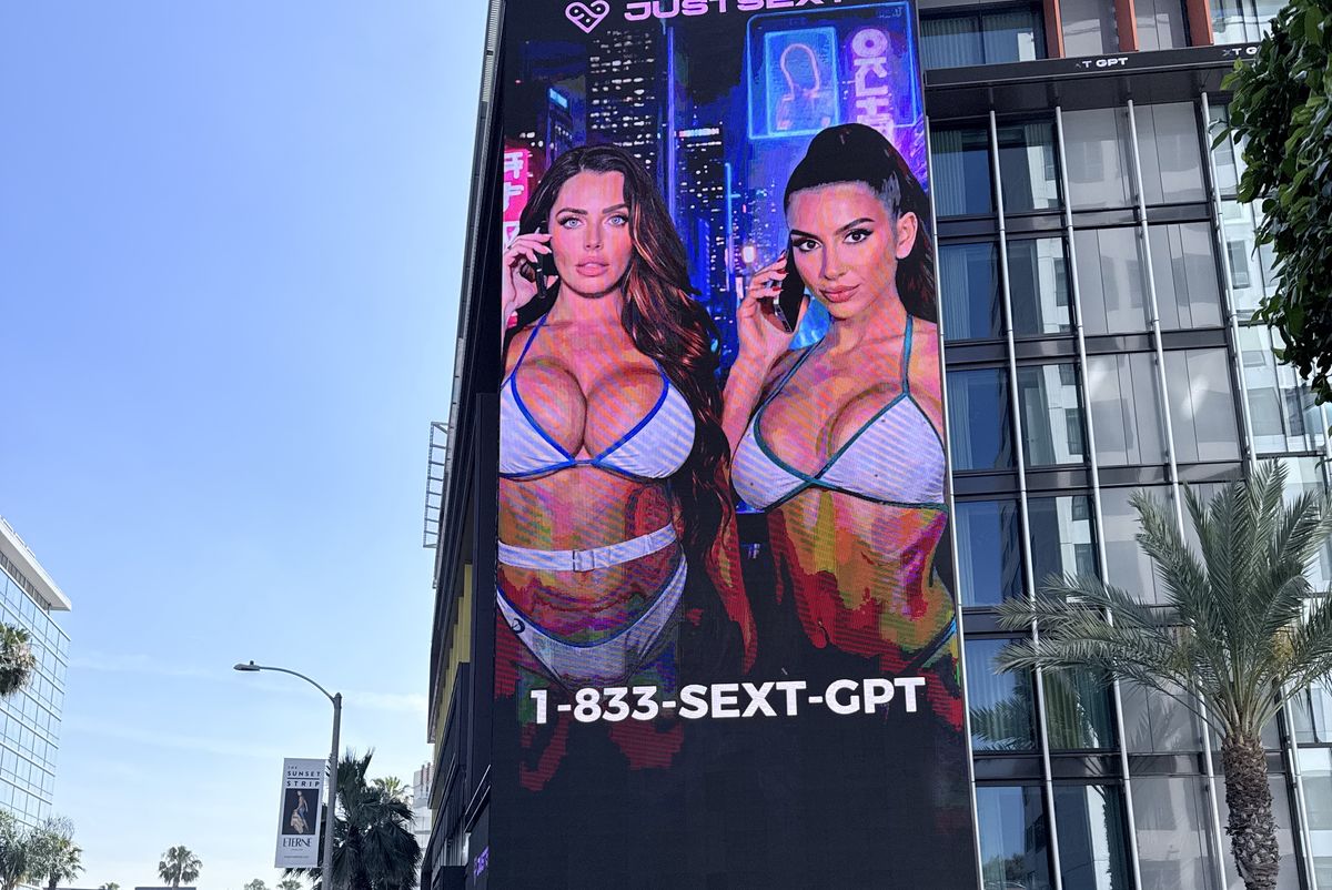 The raunchy AI billboard has drawn opinions
