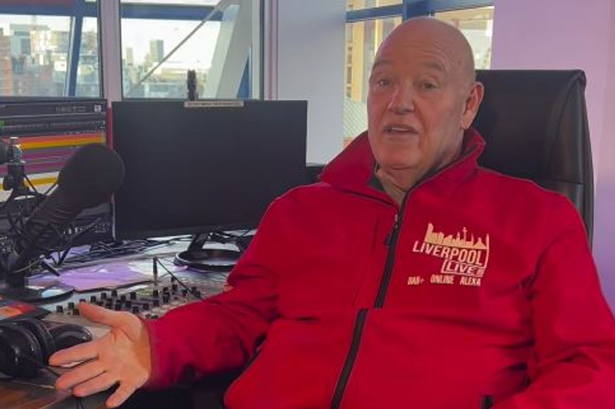Rod Keay broadcasting from the Liverpool Live studio in an Instagram post shared on January 28