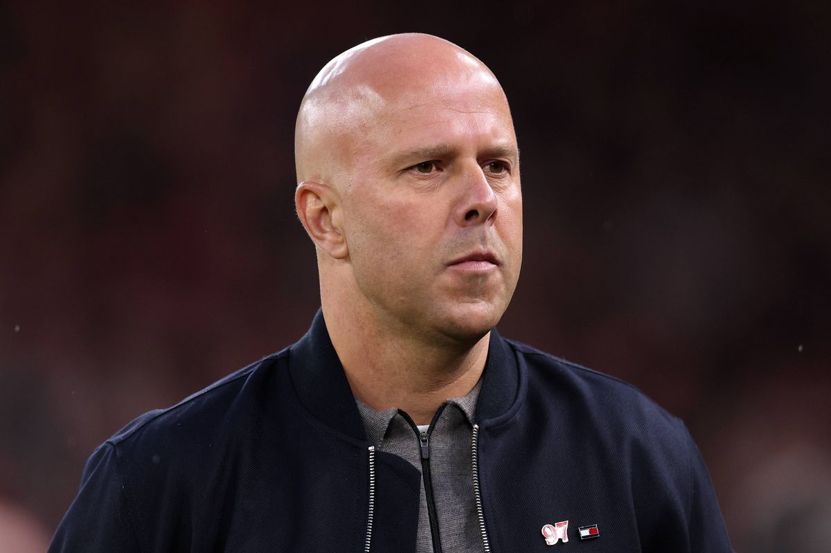 Liverpool head coach Arne Slot looks on 