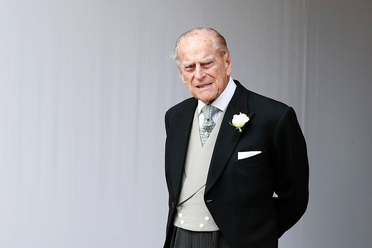 WINDSOR, ENGLAND - OCTOBER 12: Prince Philip, Duke of Edinburgh attends the wedding of Princess Eugenie of York to Jack Brooksbank at St. George's Chapel on October 12, 2018 in Windsor, England. (Photo by Alastair Grant - WPA Pool/Getty Images)