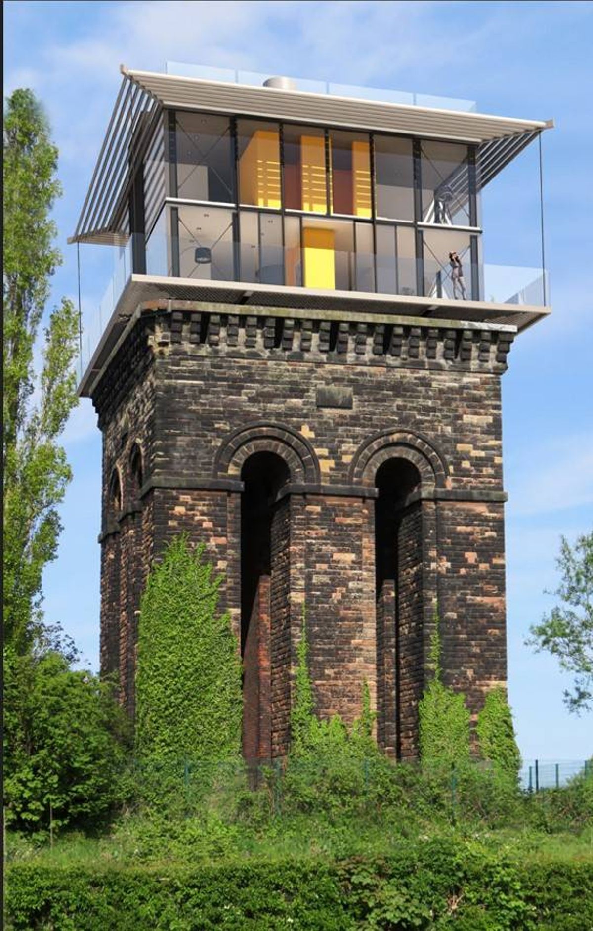 Artist's impression by Snook Architects, Liverpool, of the water tower family home at Tower Hill, Ormskirk. West Lancashire