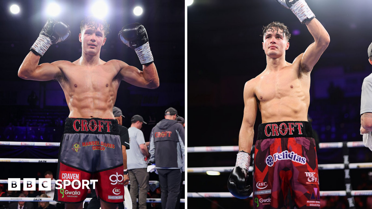 Garan Croft (left) and Ioan Croft (right) celebrate