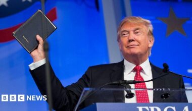 Trump seen holding a Bible during his 2016 campaign for president