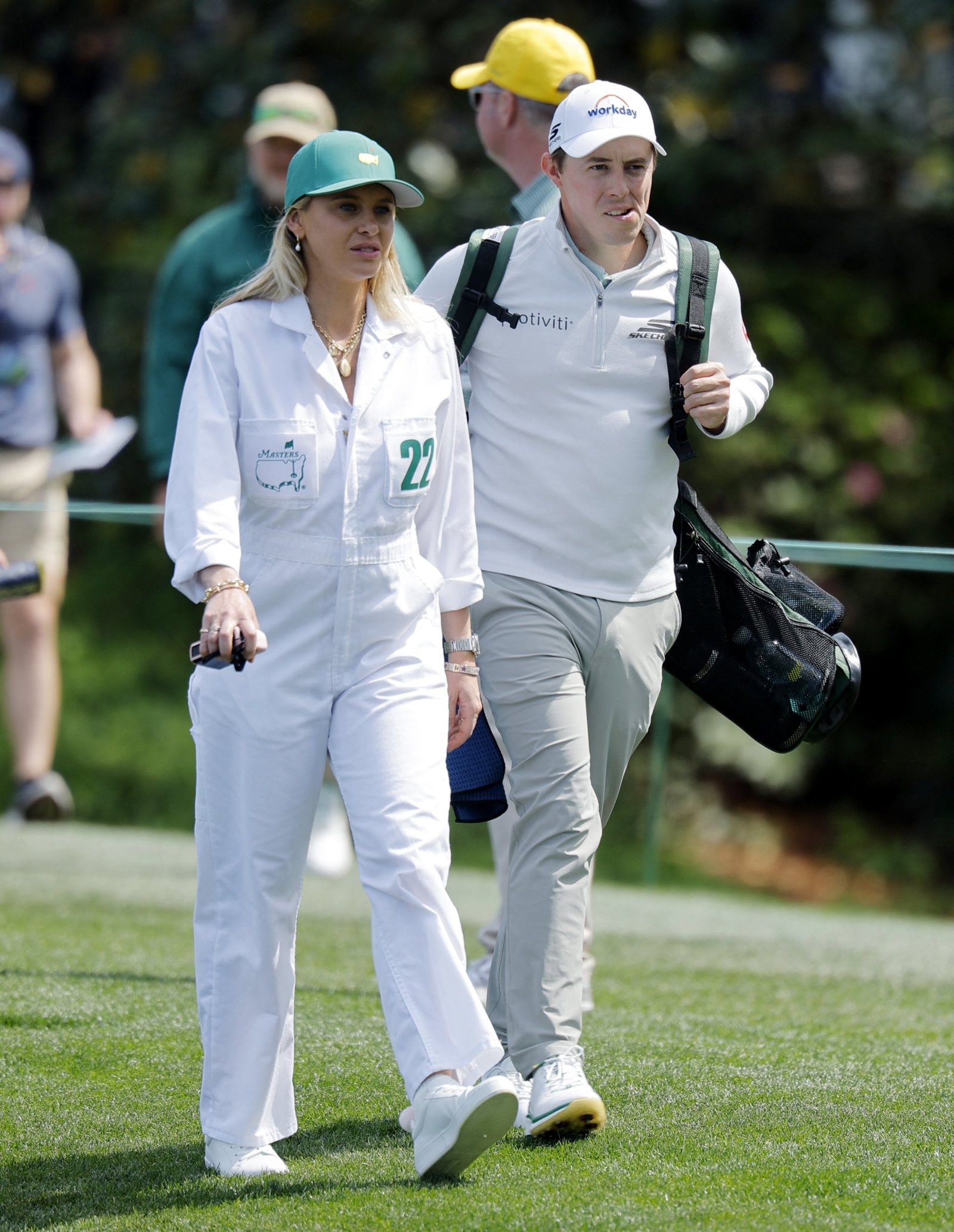 Matthew and Katherine at the 2026 Masters Par 3 Contest