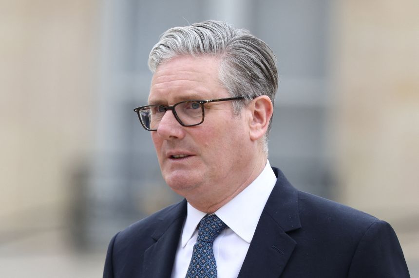 British Prime Minister Keir Starmer is seen after leaving the Élysée Palace in Paris on Friday.