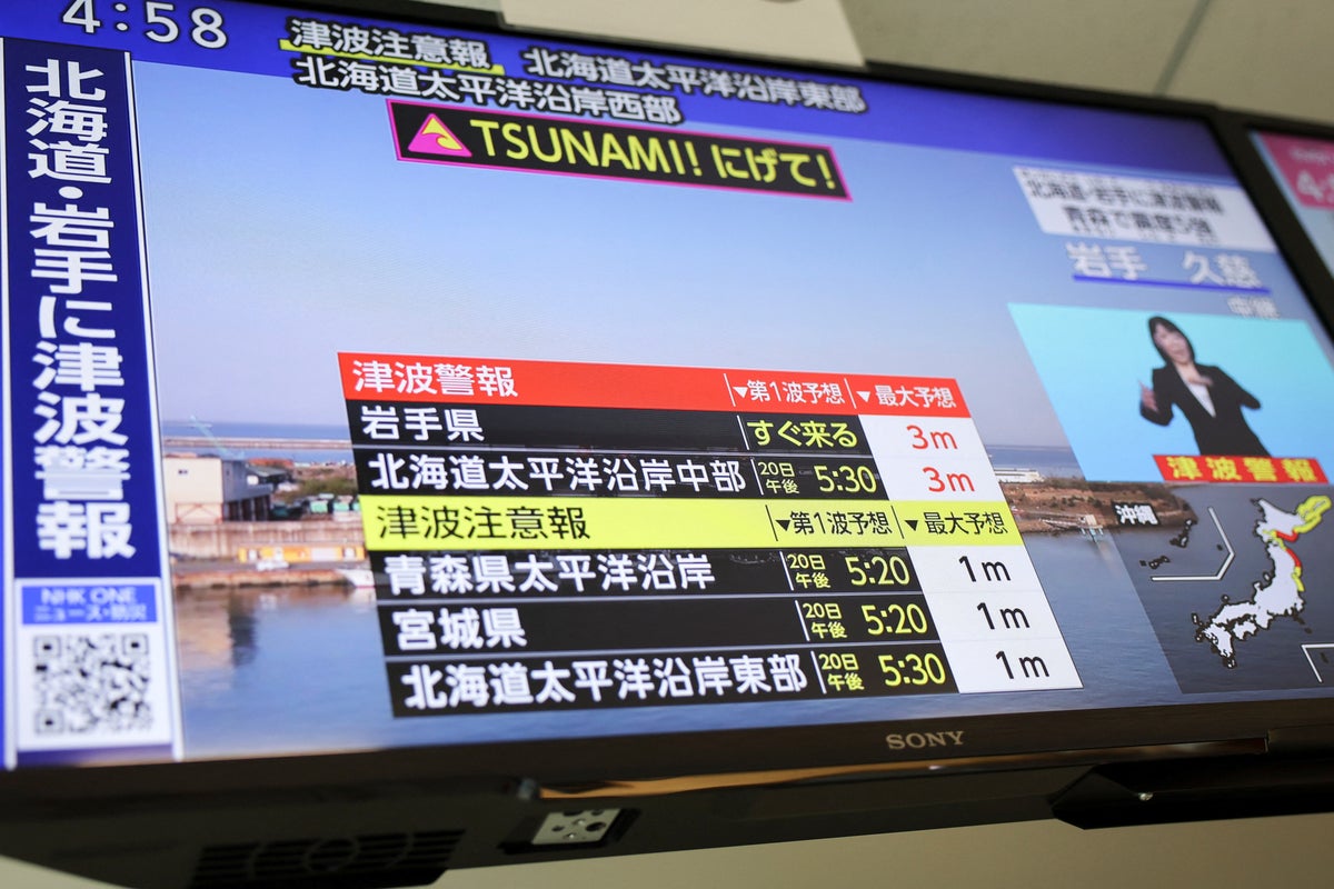 Japan earthquake live: Tsunami detected and warnings for 3-metre waves in place after major earthquake