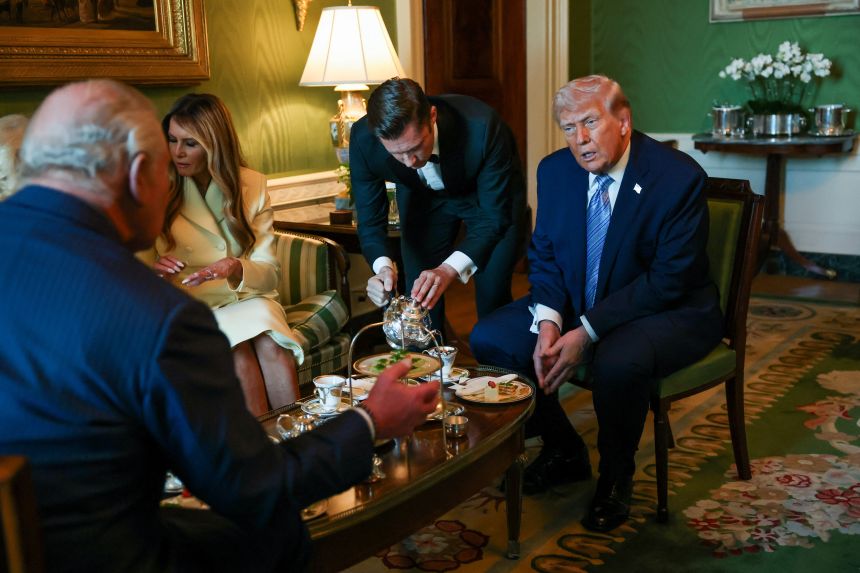 President Donald Trump and first lady Melania Trump hosted King Charles and Queen Camilla for afternoon tea at the White House.