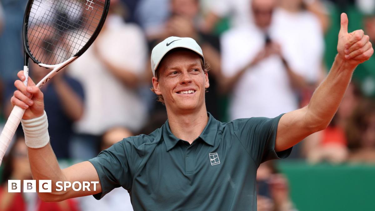 Jannik Sinner of Italy celebrates defeating Felix Auger-Aliassime of Canada in the quater finals