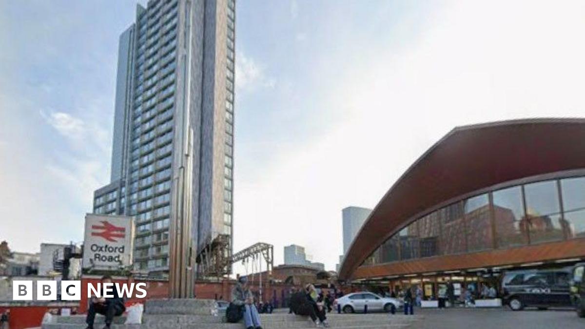 Exterior shot of the approach to Oxford Road station, Manchester