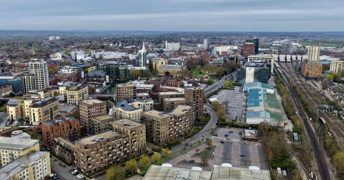 Reading town centre from the sky - incredible drone pictures