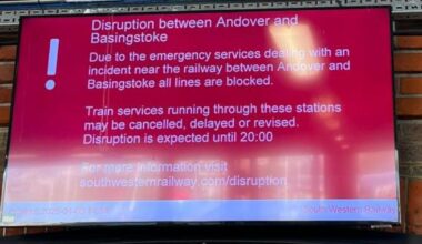 Weymouth to Waterloo trains disrupted due to incident