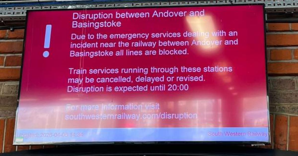 Weymouth to Waterloo trains disrupted due to incident