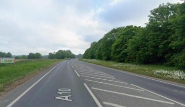 Crash blocks A10 at Stow Bardolph near Downham Market